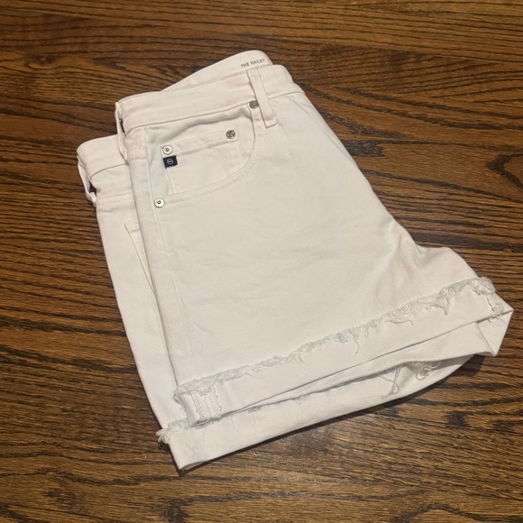 AG The Hailey Ex-Boyfriend Roll-Up Cuff Short 30R Optic White - Picture 7 of 16